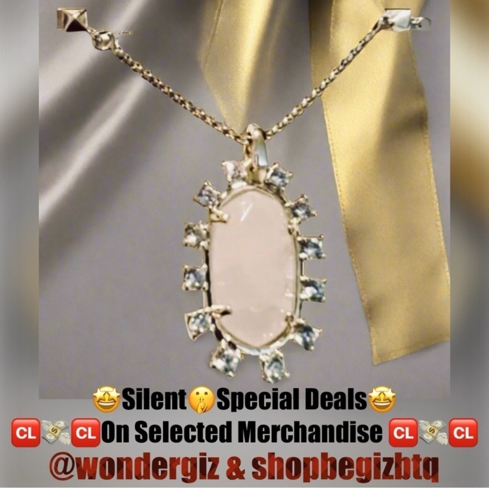 Kendra Scott Authentic Gold Pendant Necklace In Soft Pink Mother of Pearl NWOT